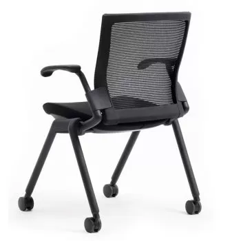 A Black Chair With A Sturdy Frame And Heavy-duty Castors, The Back Is Breathable Mesh With A Nice Comfy Seat And Very Sturdy Arms.